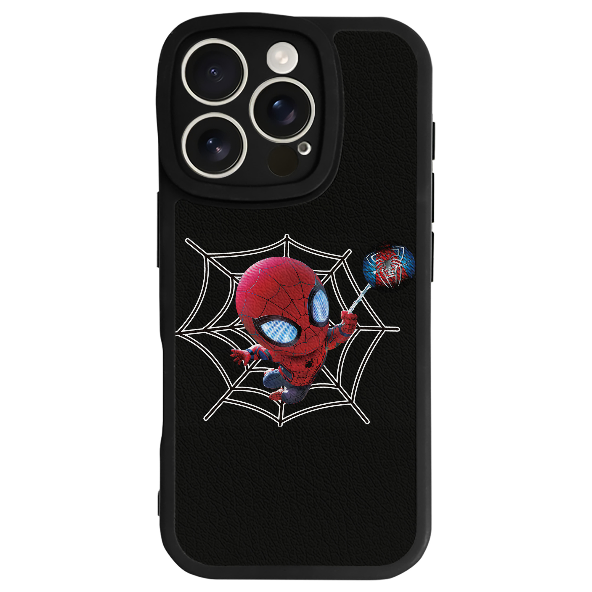 Spider Man スパイダーマン 【iPhone 16シリーズ対応】シリコンスマホケース（レザー調） 材質：シリコン